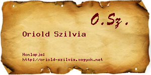 Oriold Szilvia névjegykártya